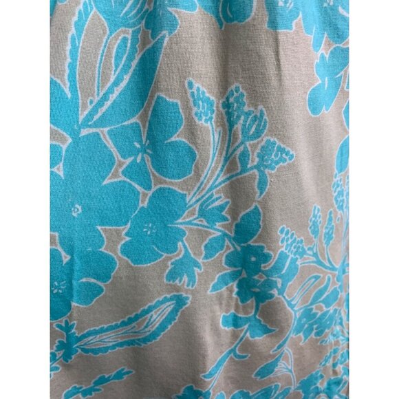 Old Navy Womens Floral Print Blouse Top S Blue & Beige Floral Pattern Short Slee - Picture 5 of 8